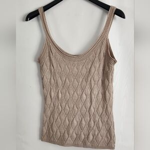 White House Black Market Tan Knit Tank Top